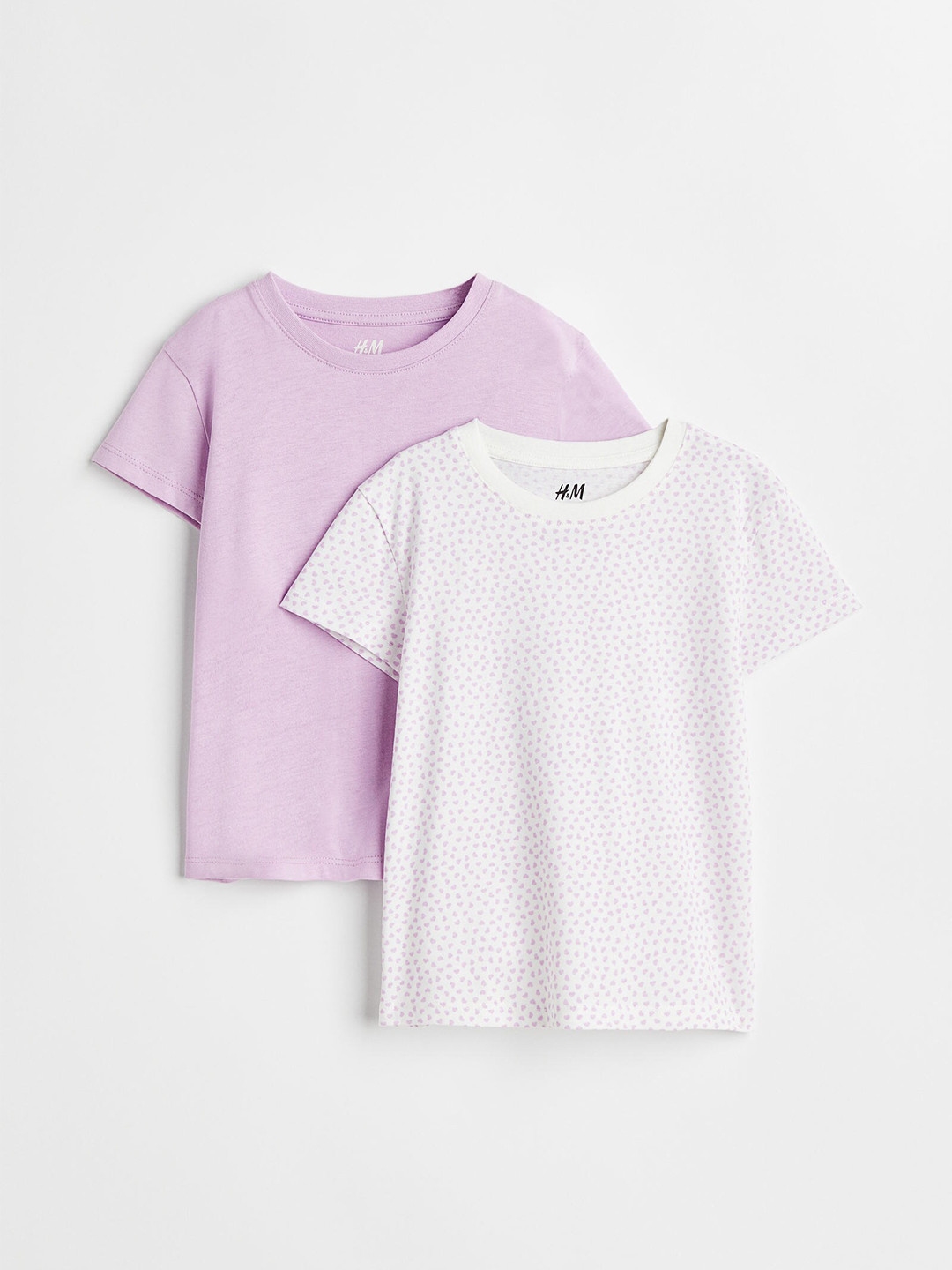 

H&M Girls 2-Pack Cotton T-Shirts, White