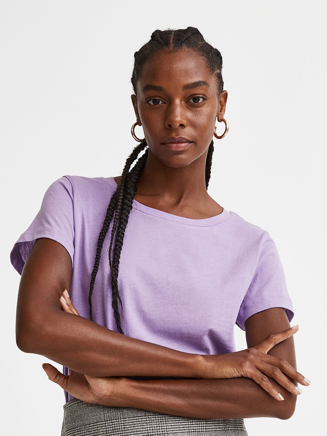 

H&M Women Cotton T-shirt, Purple