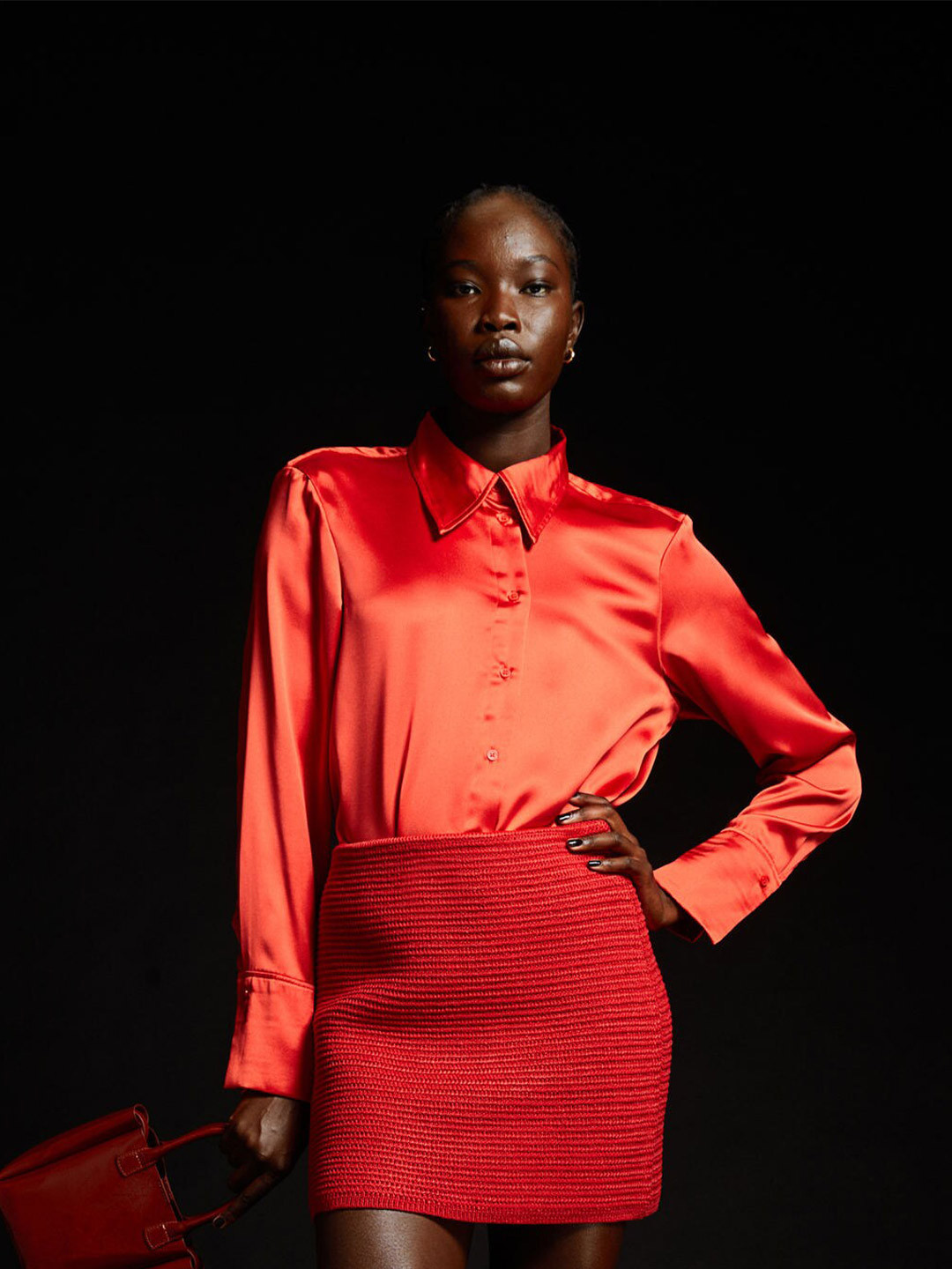 

H&M Red Satin Blouse