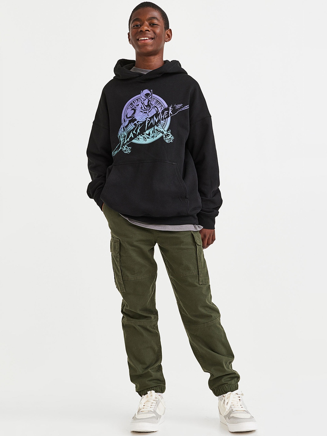 

H&M Boys Lined Cargo Joggers, Olive