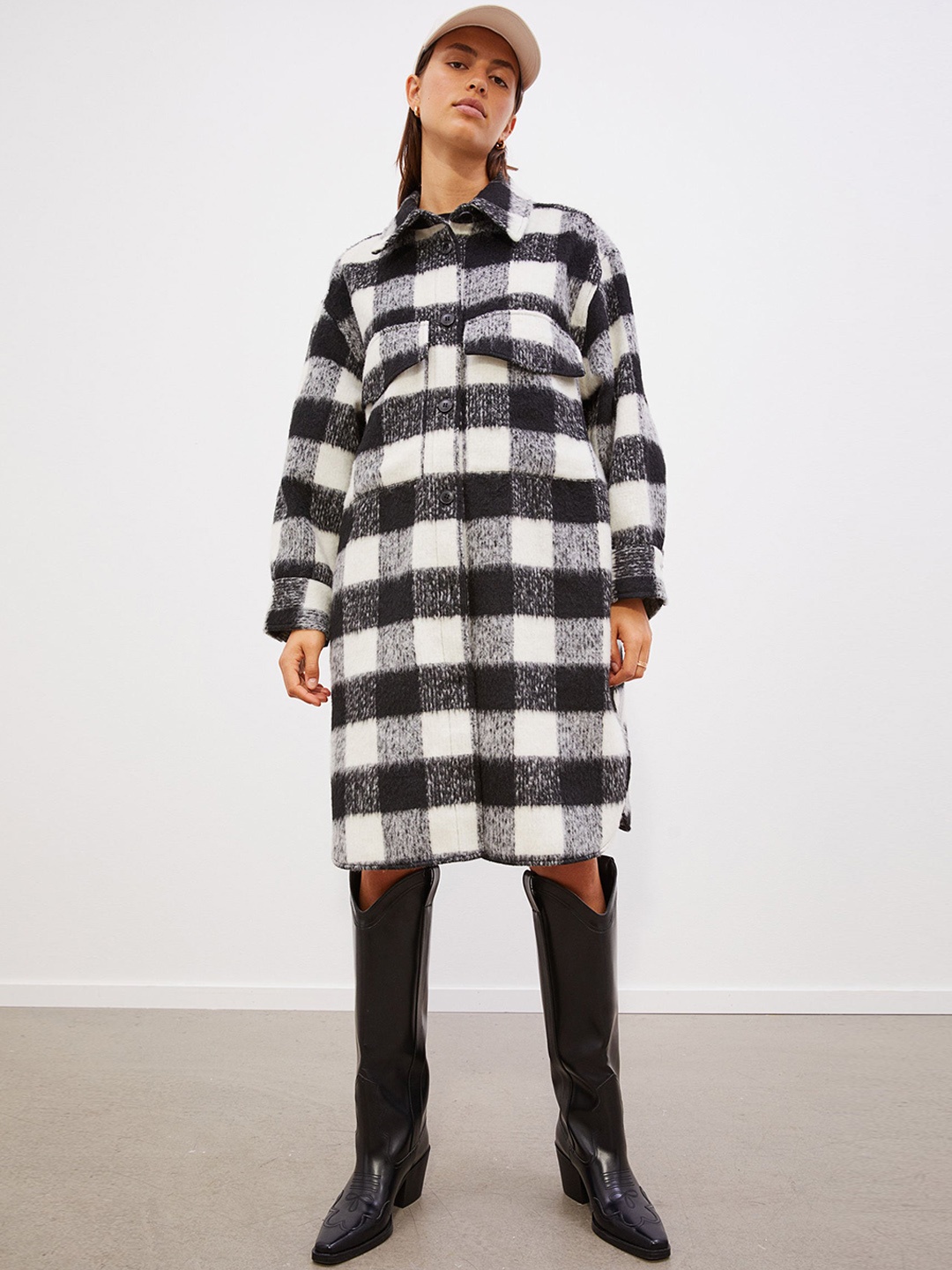 

H&M Women Oversized Long Shacket, Black