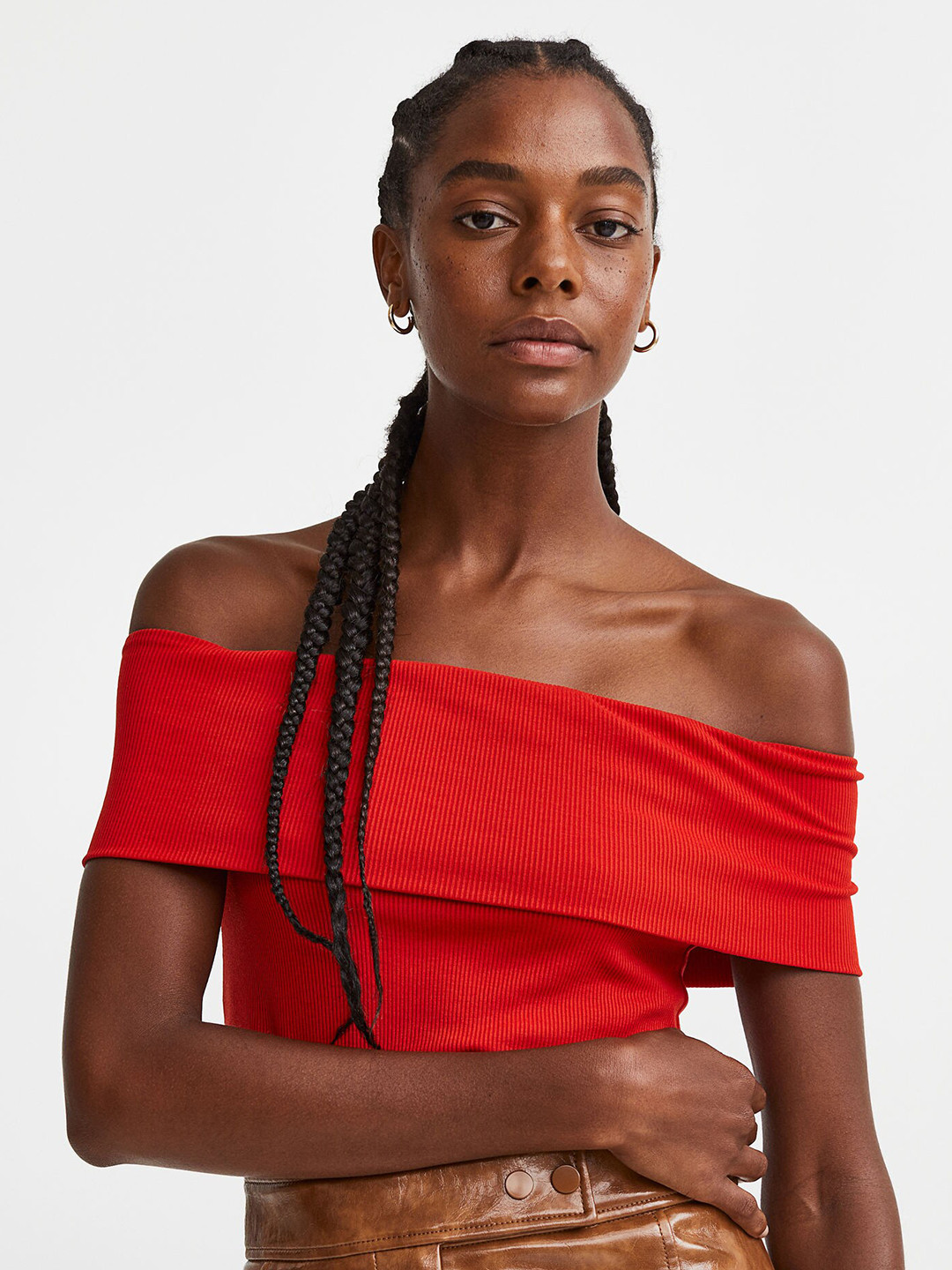 

H&M Women Off-The-Shoulder Top, Red