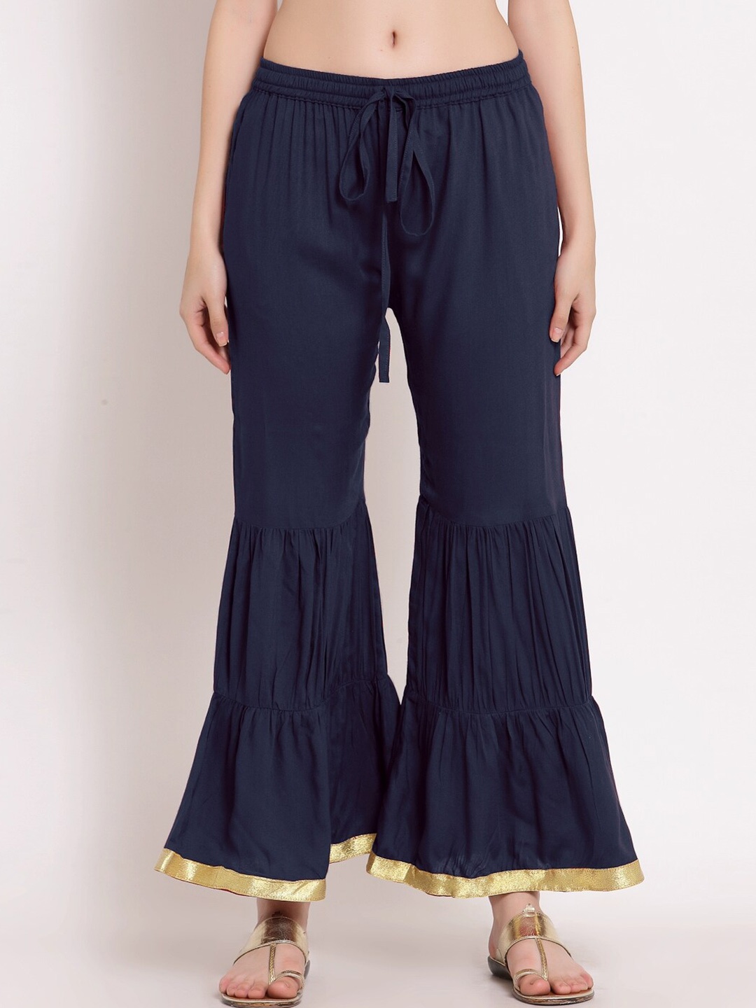 

PATRORNA Women Solid Palazzos, Blue