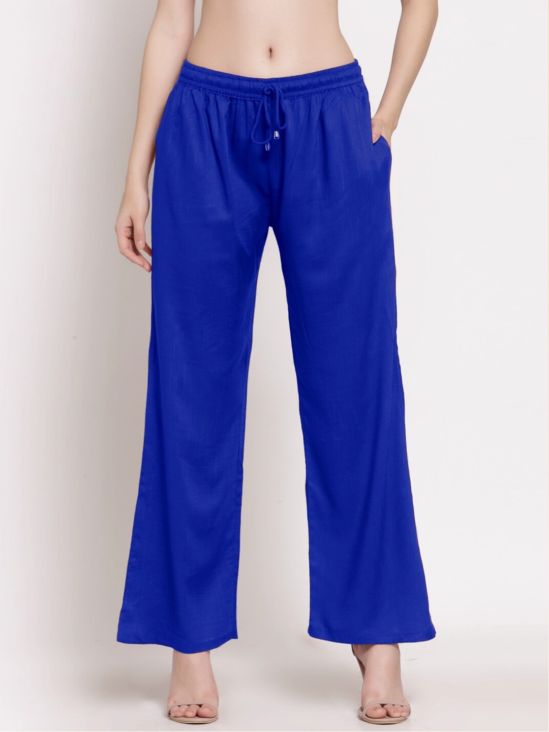 

PATRORNA Women Solid Palazzos, Blue