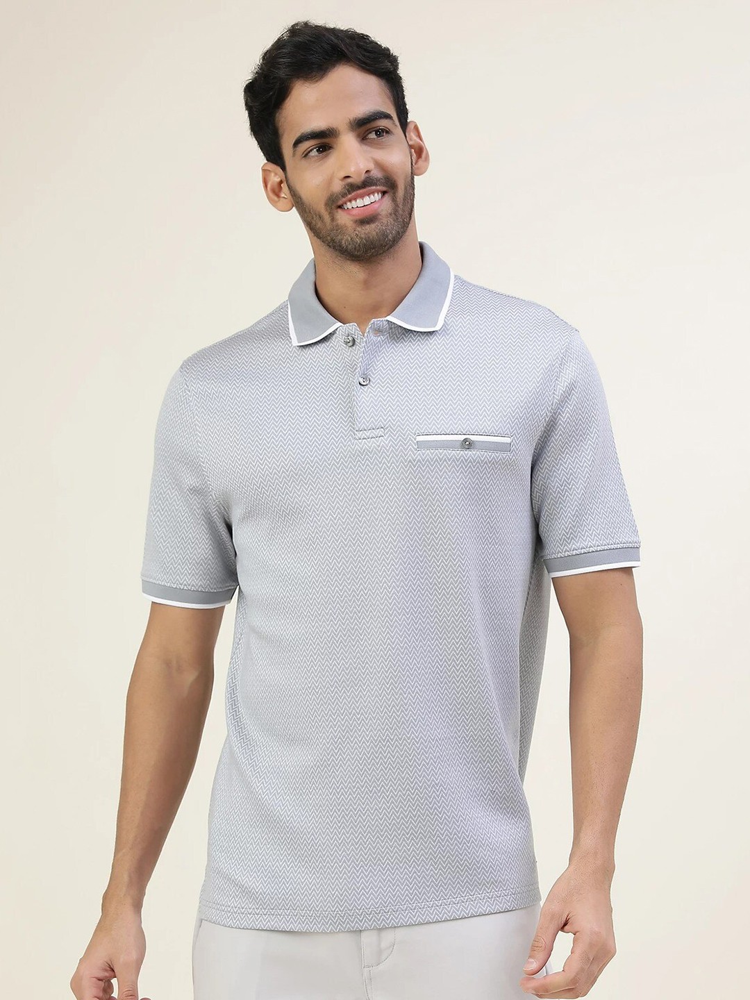 

Marks & Spencer Men Polo Collar T-shirt, Grey