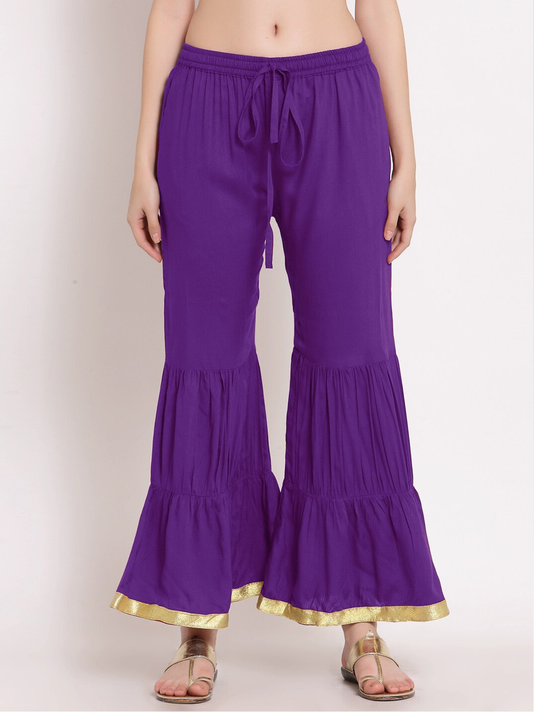 

PATRORNA Women Solid Palazzos, Purple