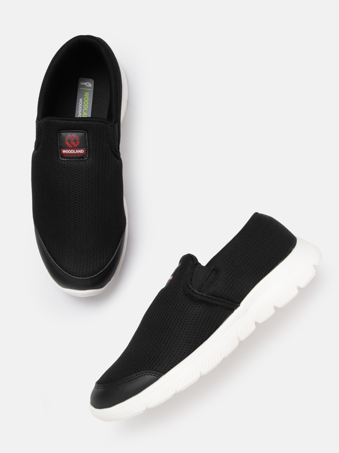 

Woodland Men Black Woven Design Slip-On Sneakers