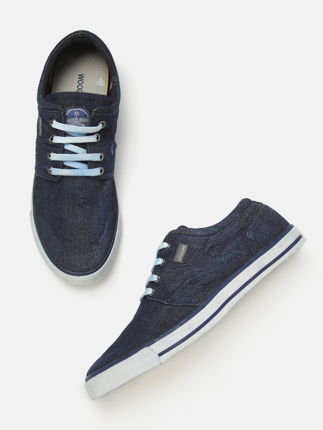 

Woodland Men Navy Blue Solid Canvas Sneakers