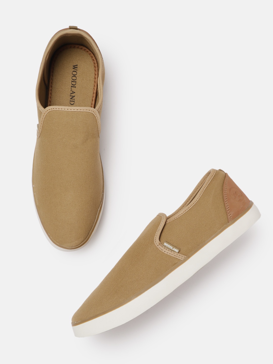 

Woodland Men Khaki Solid Slip-On Sneakers