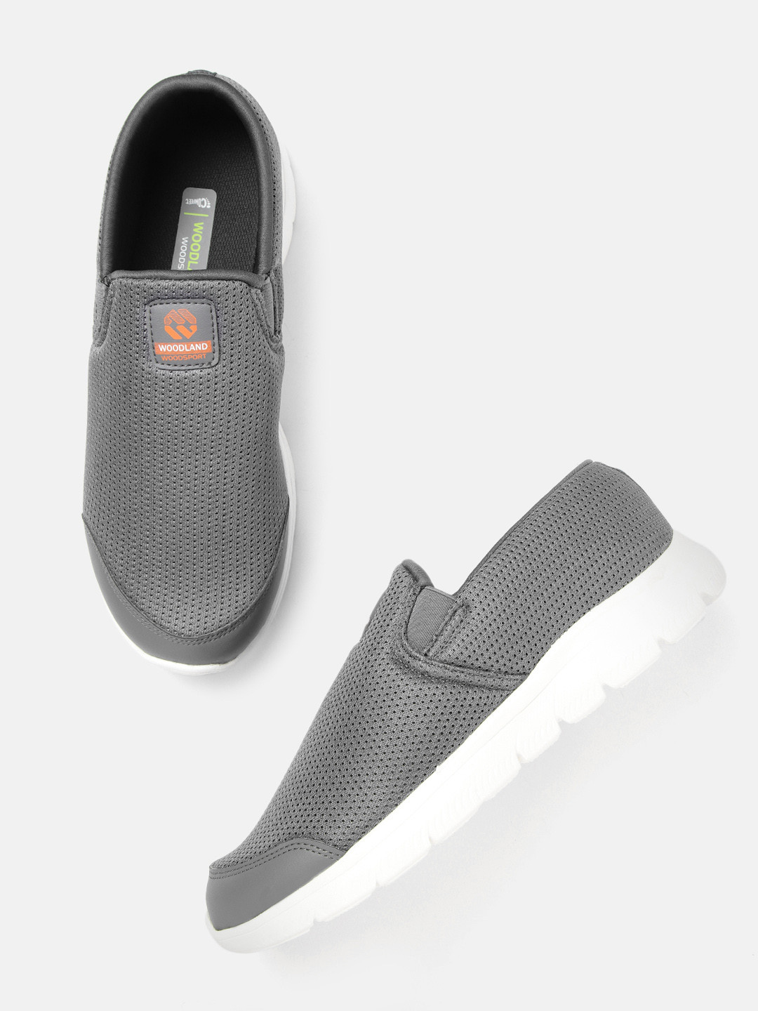 

Woodland Men Grey Woven Design Slip-On Sneakers