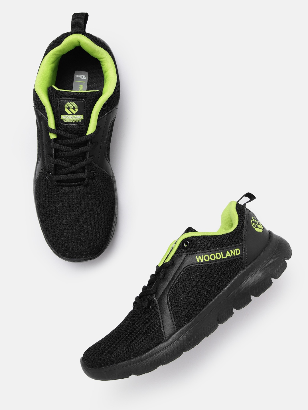 

Woodland Men Black Woven Design Sneakers