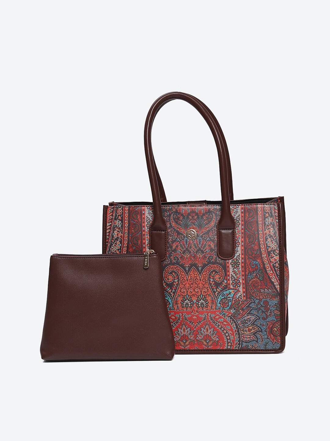 

Biba Ethnic Motifs Printed PU Oversized Shopper Shoulder Bag, Brown