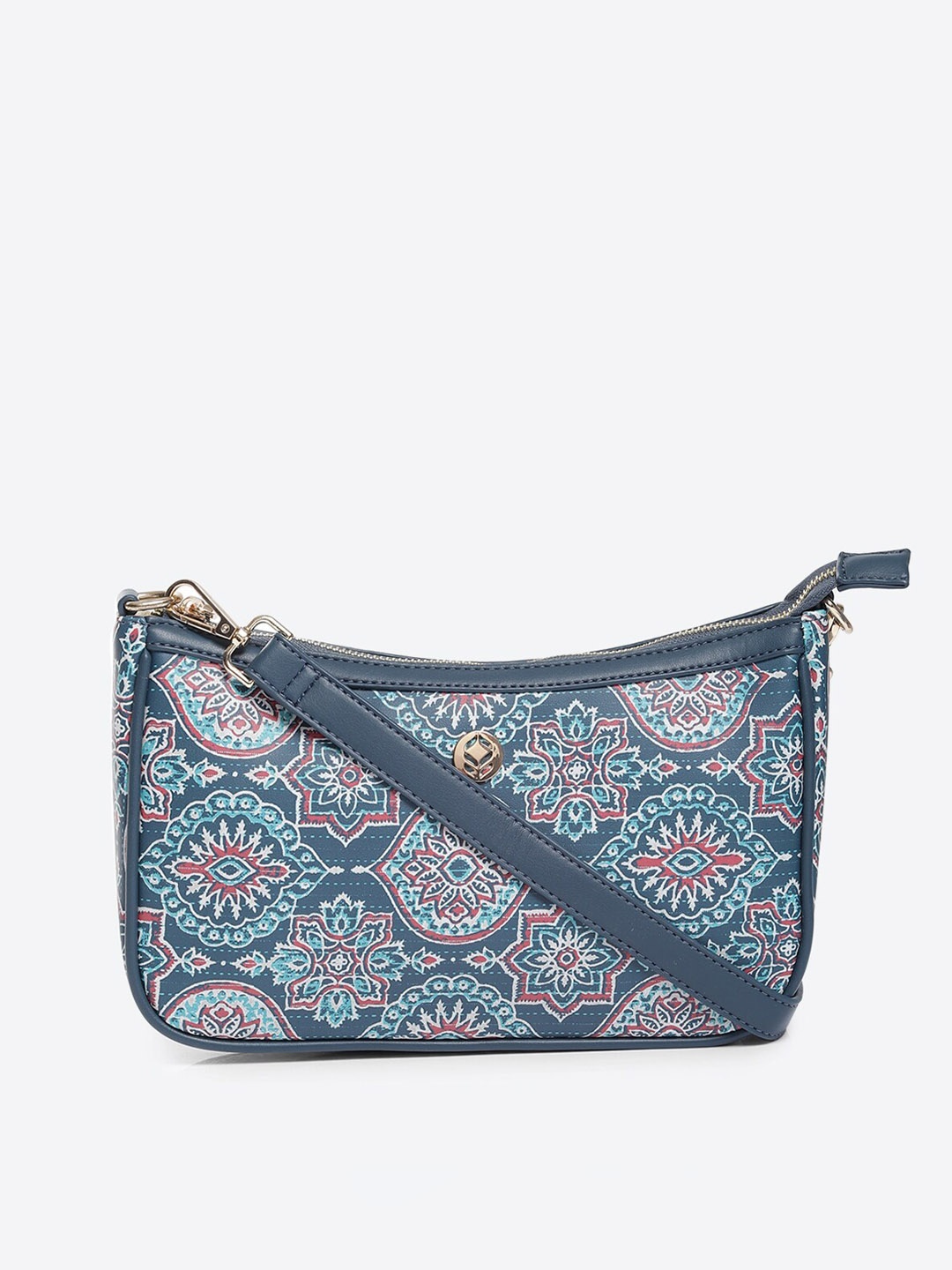 

Biba Ethnic Motifs Printed PU Sling Bag, Blue