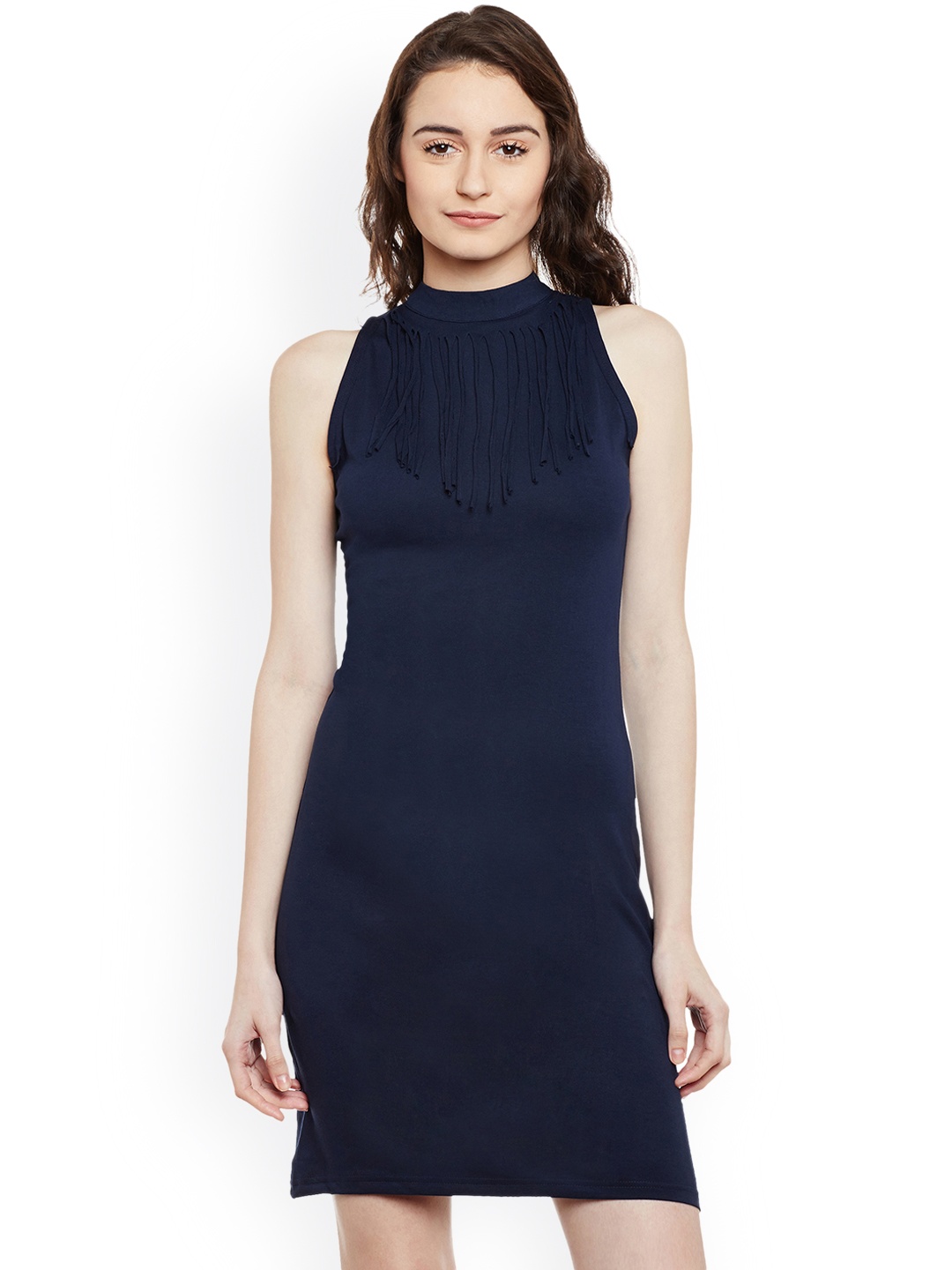 

Miss Chase Women Navy Solid Bodycon Dress, Navy blue