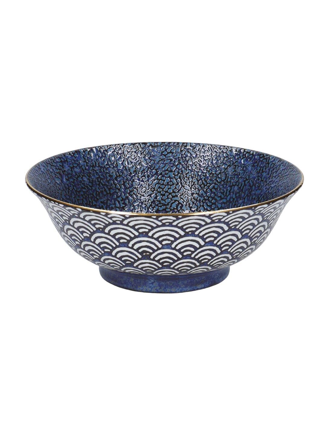 

MIKASA Blue & White Dishwasher & Microwave Safe Printed Porcelain Glossy Bowl