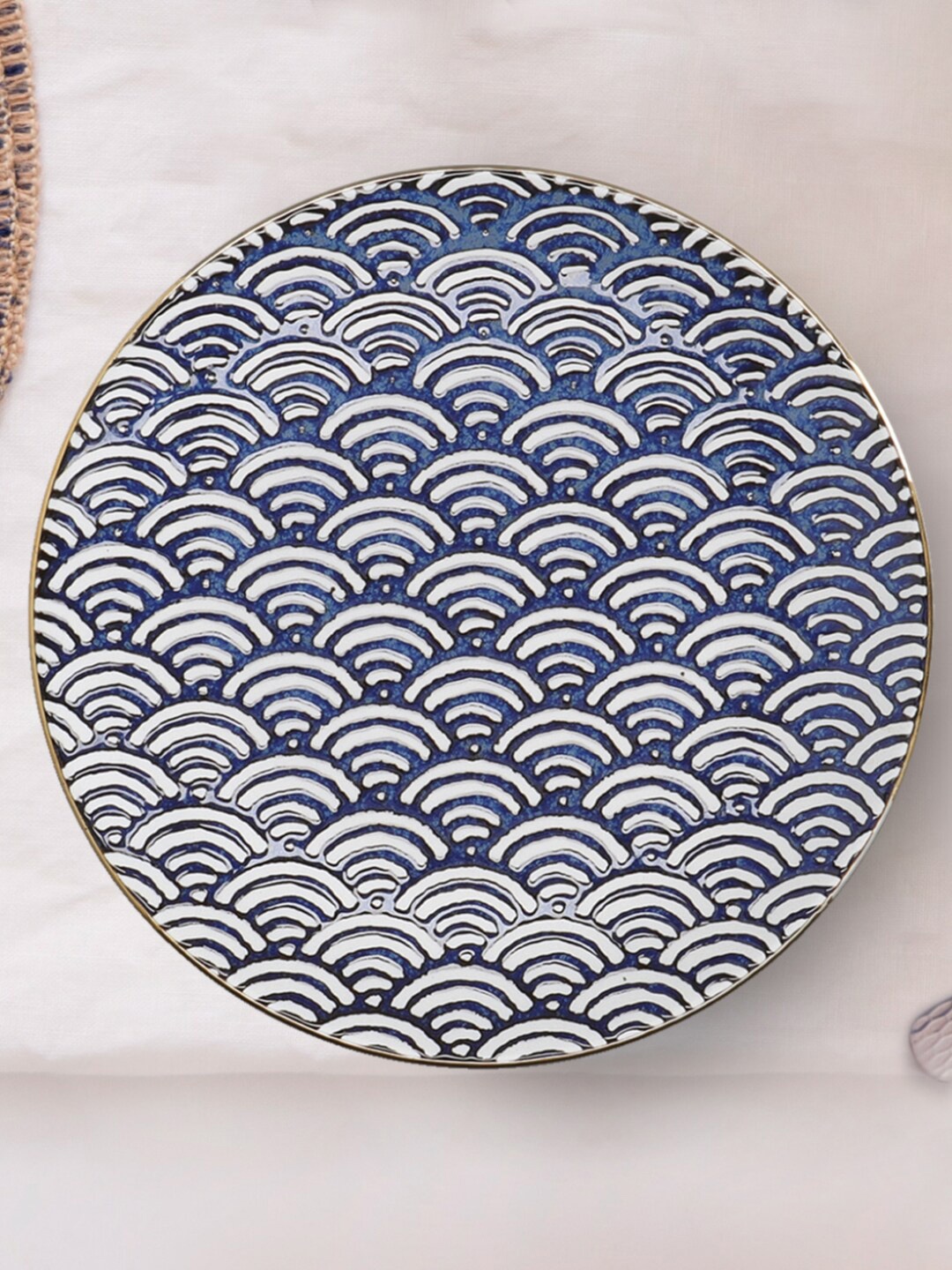 

MIKASA Black & White Dishwasher & Microwave Safe Printed Porcelain Glossy Plate