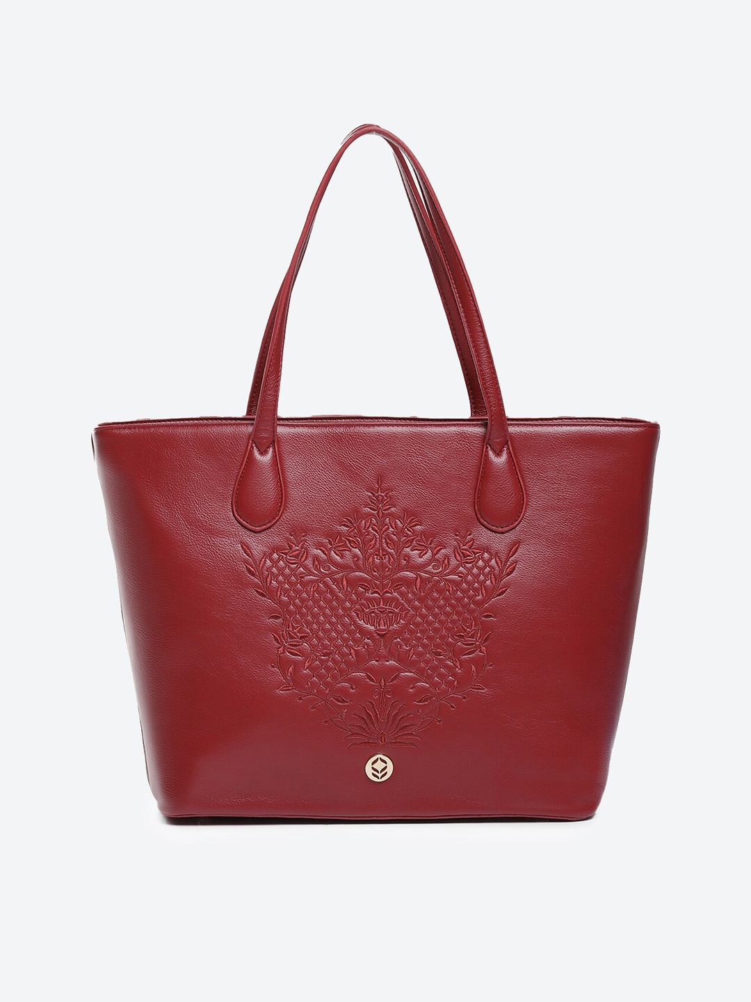 

Biba Ethnic Motifs Textured PU Structured Shoulder Bag, Maroon
