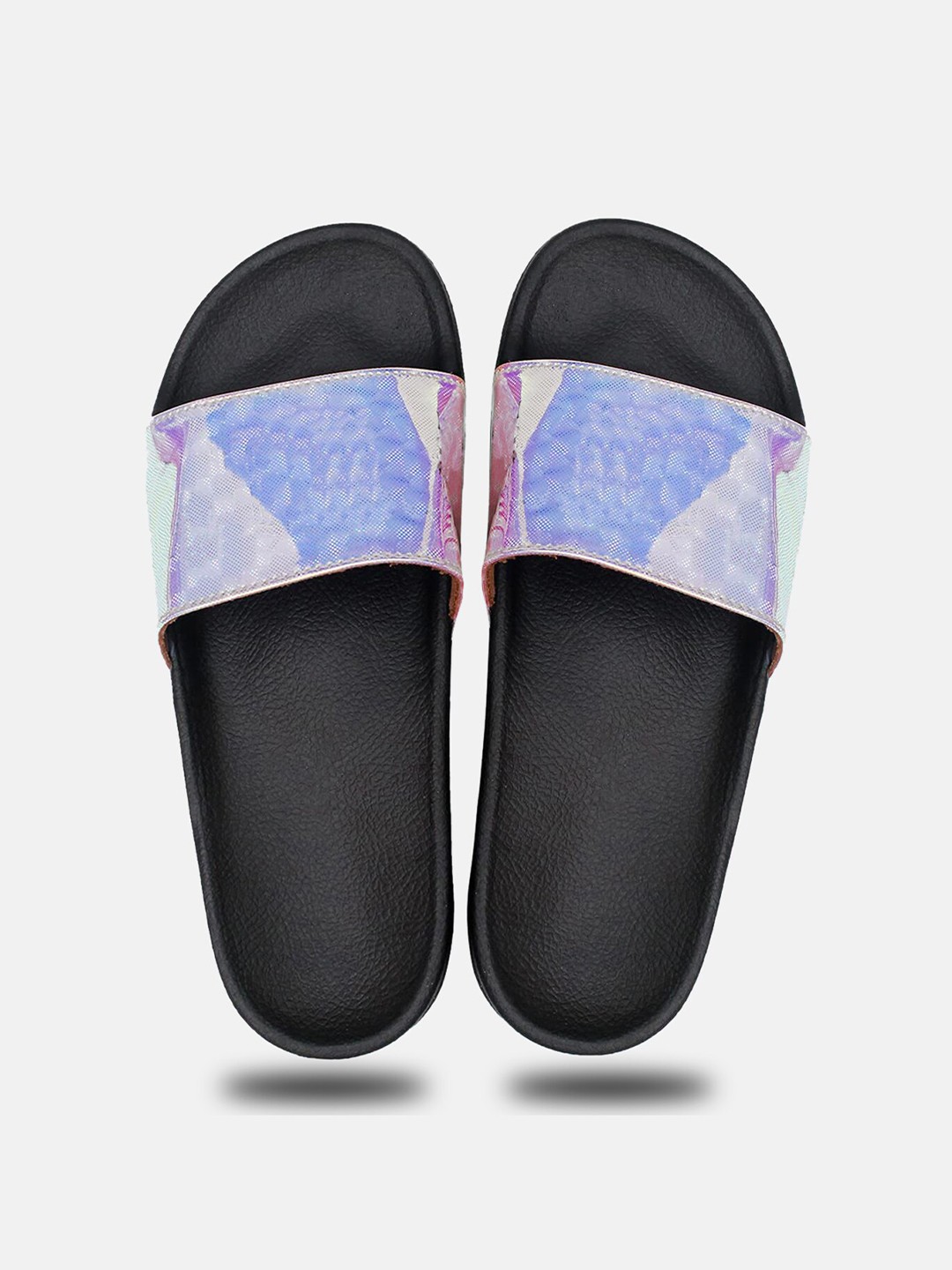 

ADIVER Women Printed Sliders, Silver