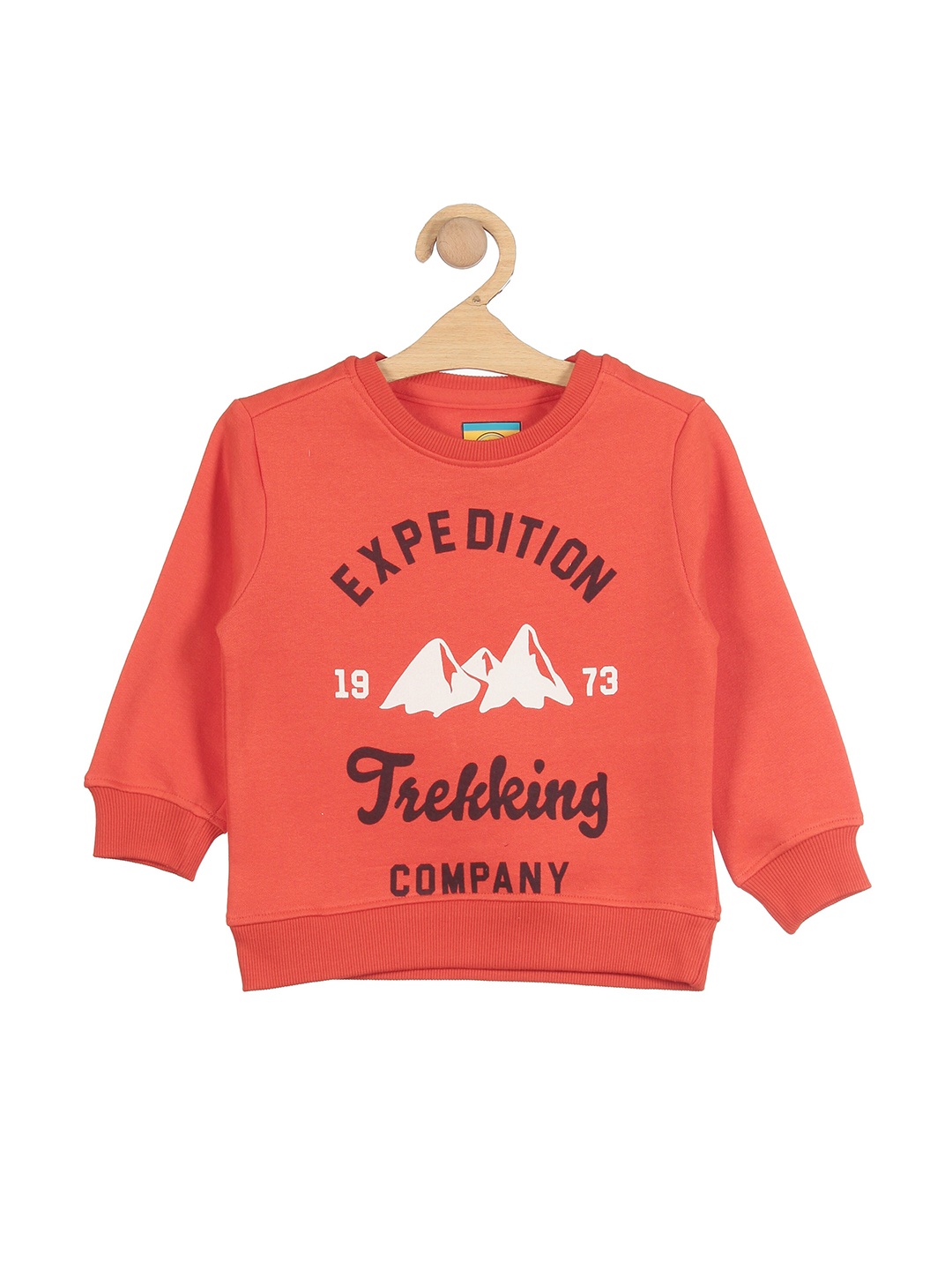 

Lil Lollipop Kids Orange Typography Printed Cotton Sweatshirt
