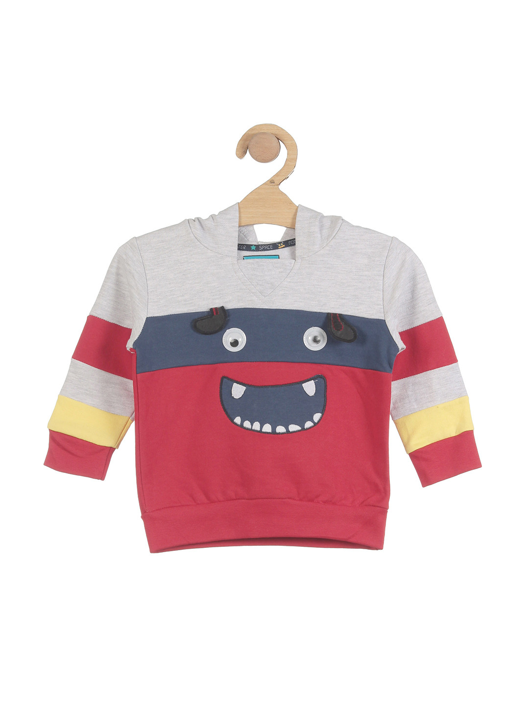 

Lil Lollipop Kids Colourblocked Hooded Sweatshirt, Grey