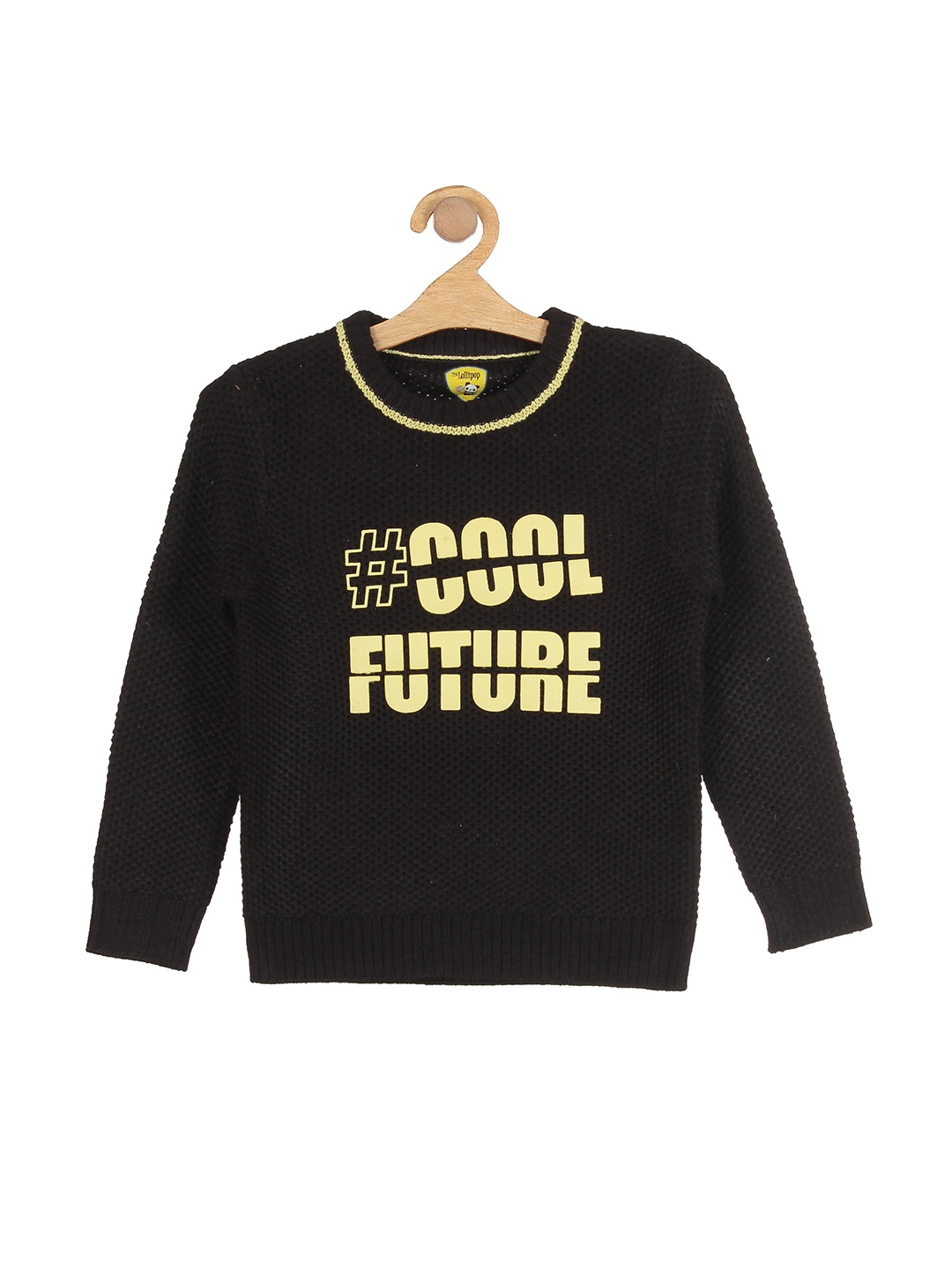 

Lil Lollipop Unisex Kids Typography Printed Pullover, Black