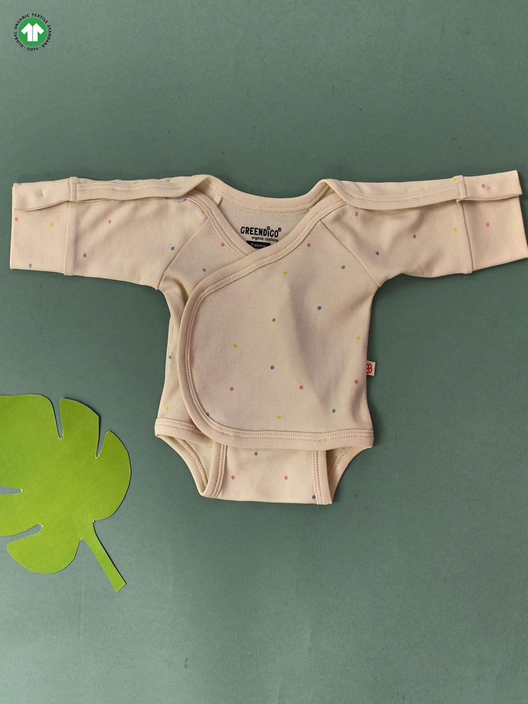 

GREENDIGO Kids Printed Premiere Cotton Bodysuit for Premature baby, Beige
