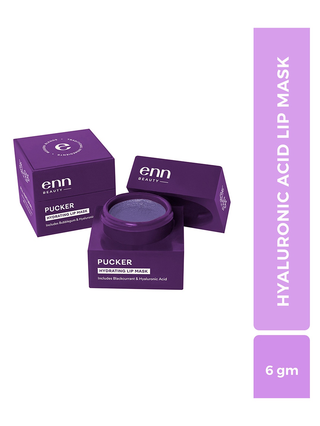 

ENN Pucker Hydrating Lip Mask with Hyaluronic Acid 6 g - Blackcurrant, Purple