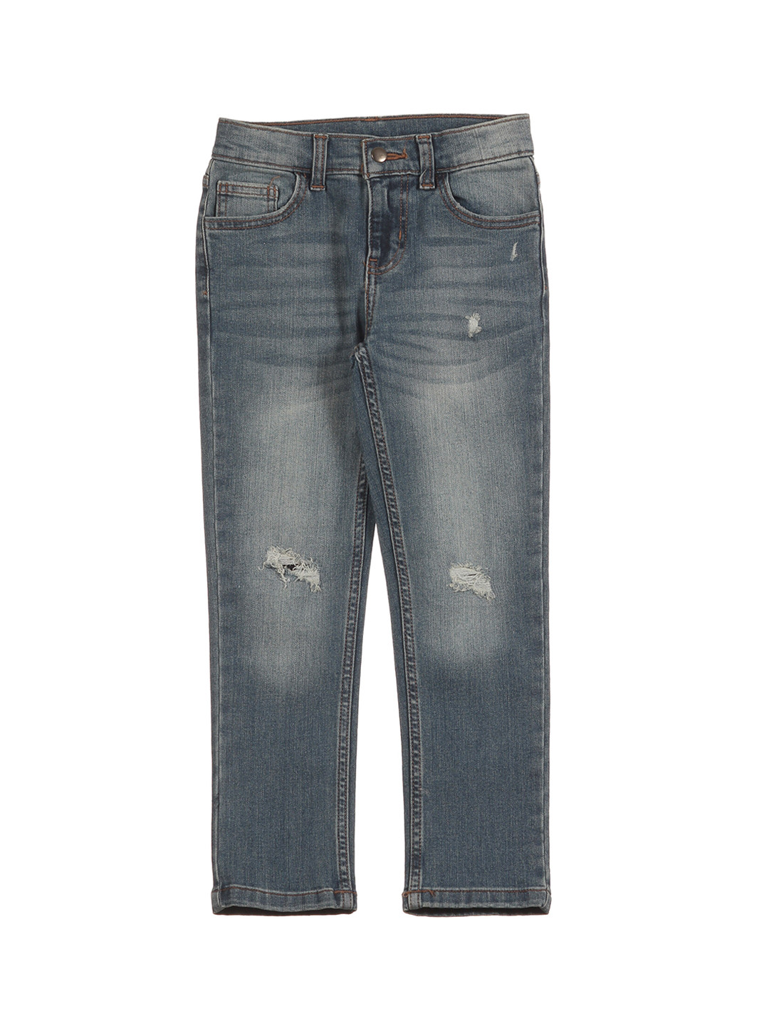 

Lil Lollipop Unisex Kids Straight Fit Low Distress Heavy Fade Jeans, Blue