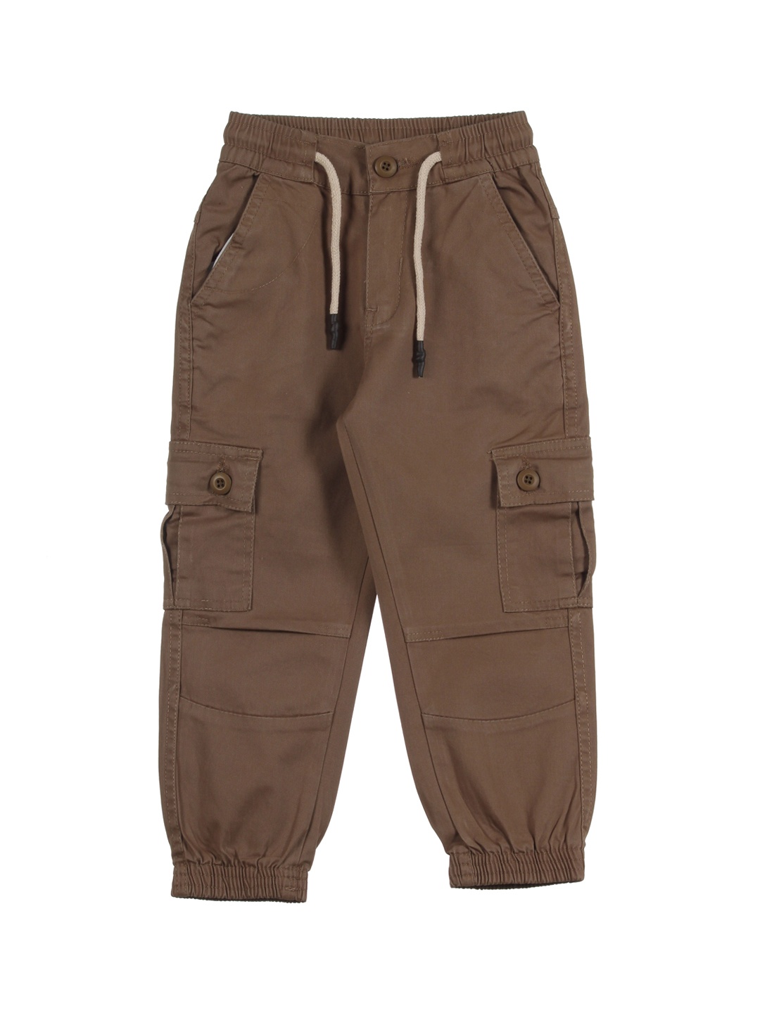 

Lil Lollipop Unisex Kids Straight Fit Cuffed Hem Jeans, Brown