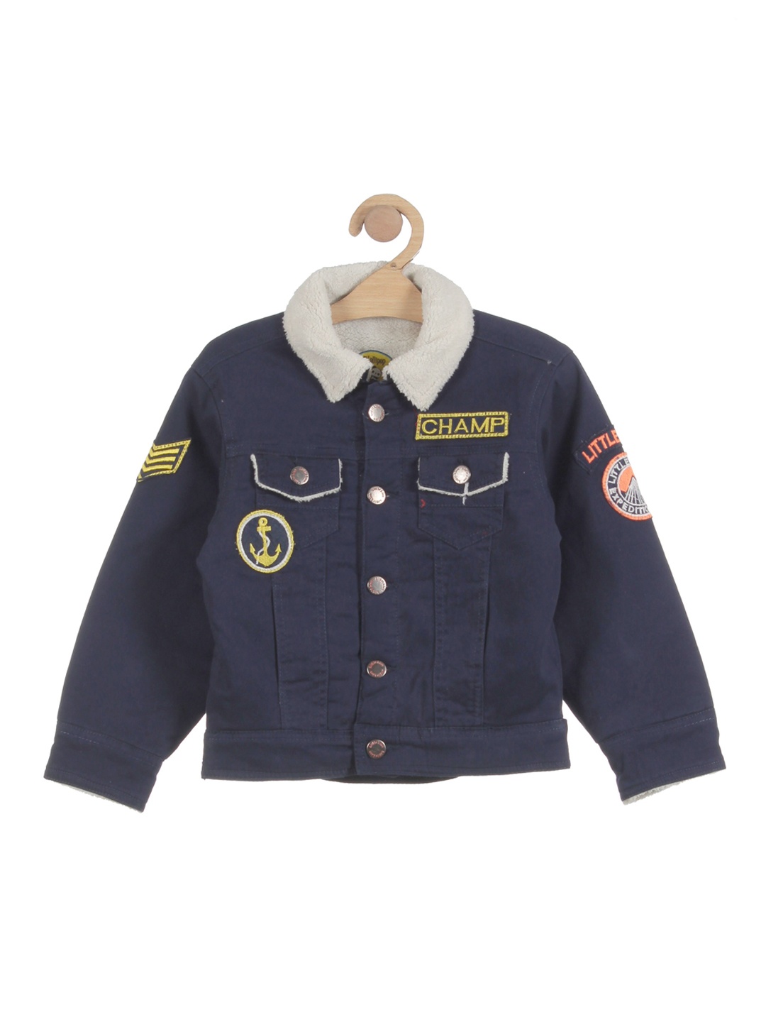 

Lil Lollipop Boys Washed Lightweight Crop Outdoor Denim Jacket, Navy blue