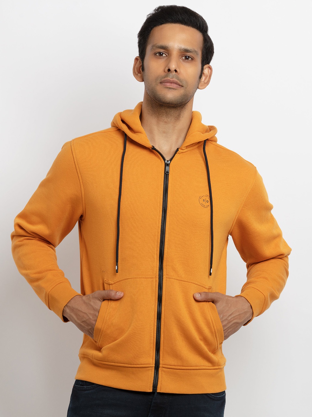 

Status Quo Men Hooded Cotton Sweatshirt, Mustard