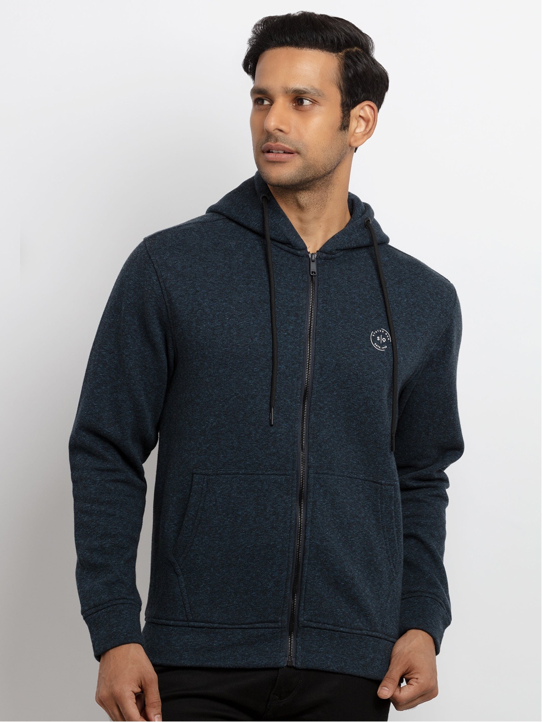 

Status Quo Men Hooded Cotton Sweatshirt, Blue