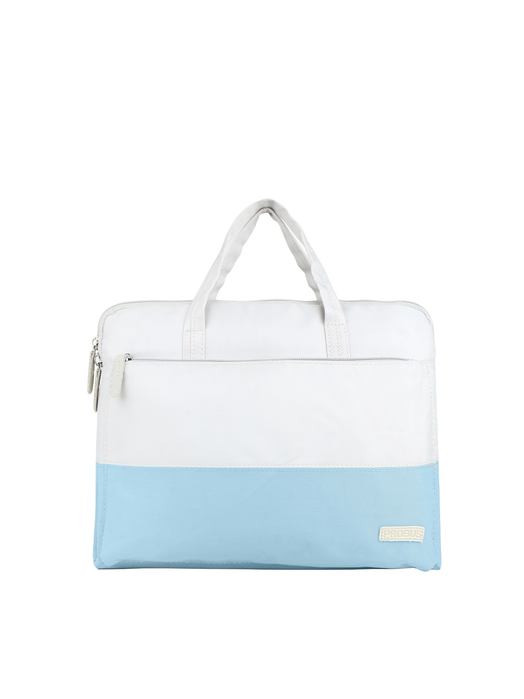 

PROBUS Unisex Colourblocked Laptop Bag, White