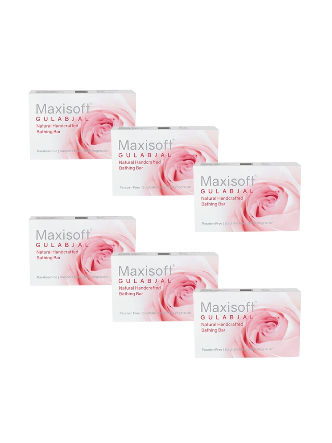 

Maxisoft Set Of 6 Gulabjal Bathing bar 450GM, Pink