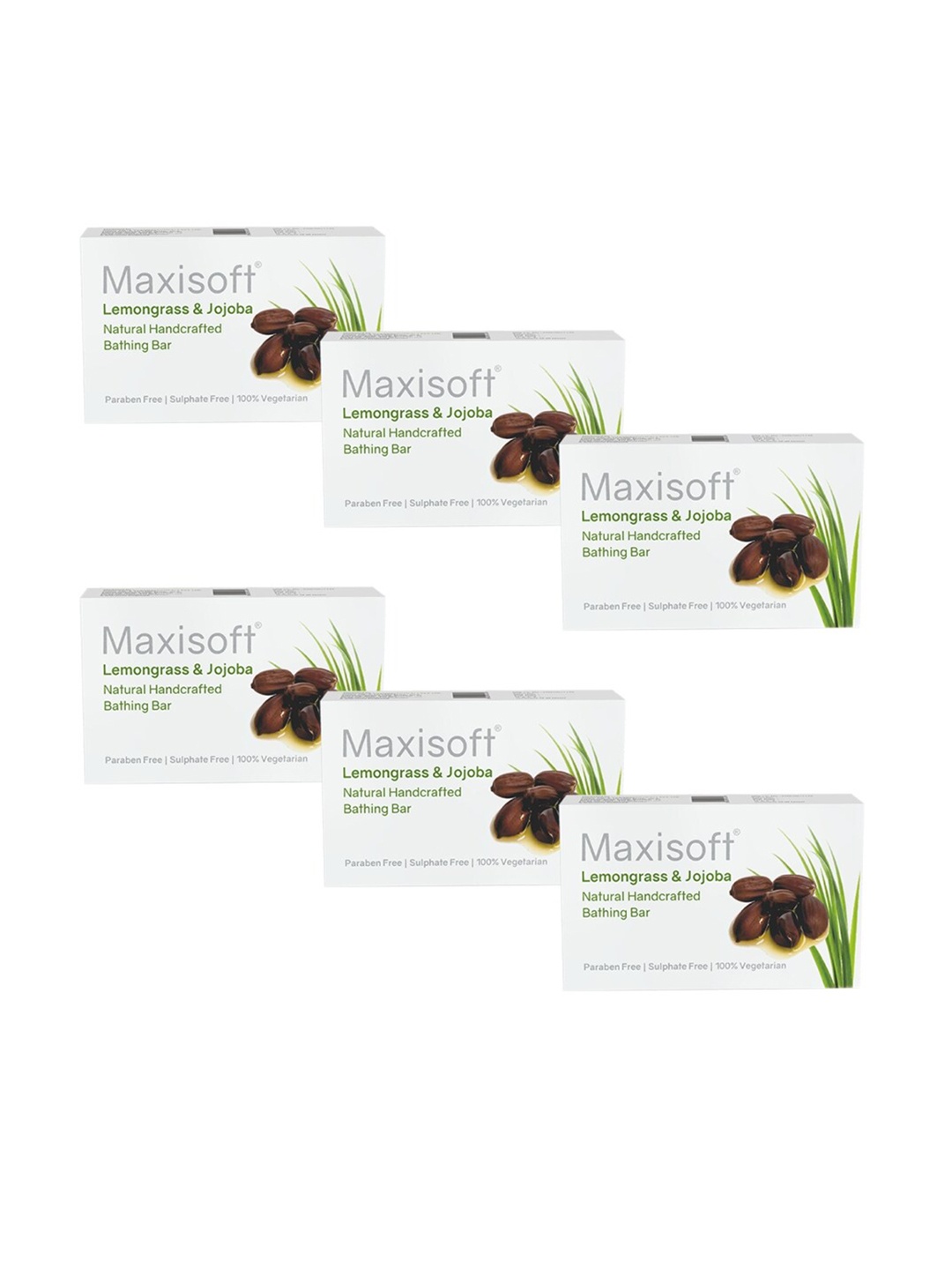 

Maxisoft Set Of 6 Lemongrass & Jojoba Bathing Bar Soap, Na