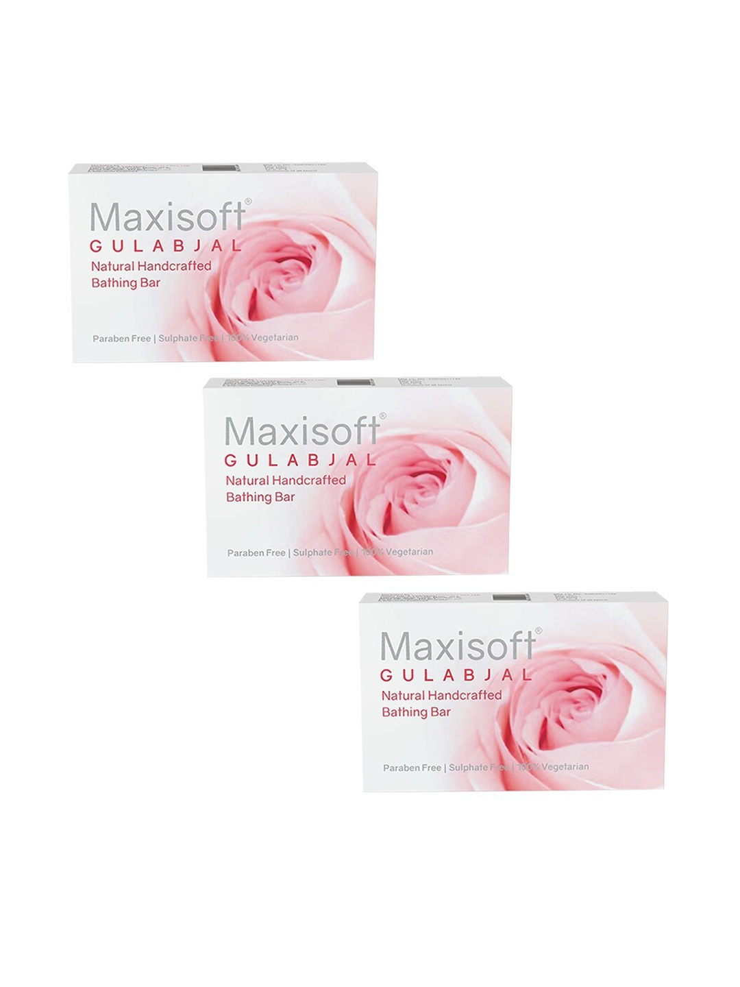 

Maxisoft Set Of 3 Gulabjal Bar Soap, White