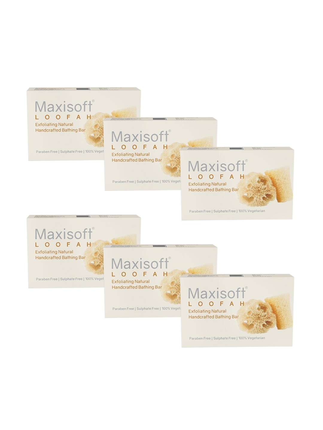 

Maxisoft Set Of 6 Loofah Exfoliating Bathing Bar, Na