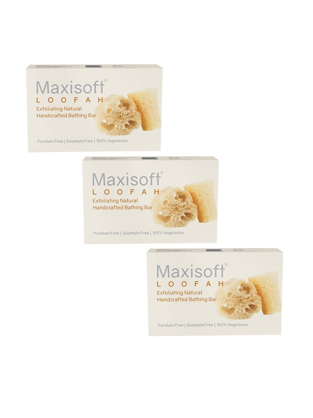 

Maxisoft Set Of 3 Loofah Exfoliating Bathing bar 225gm, Na