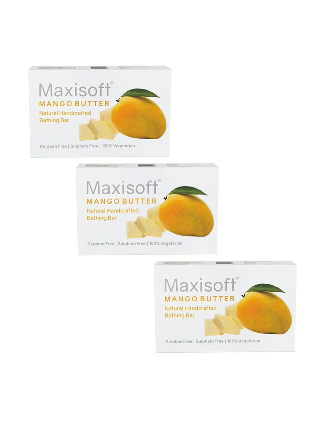 

Maxisoft Set Of 3 Mango Butter Bathing bar 75 gm each, Yellow