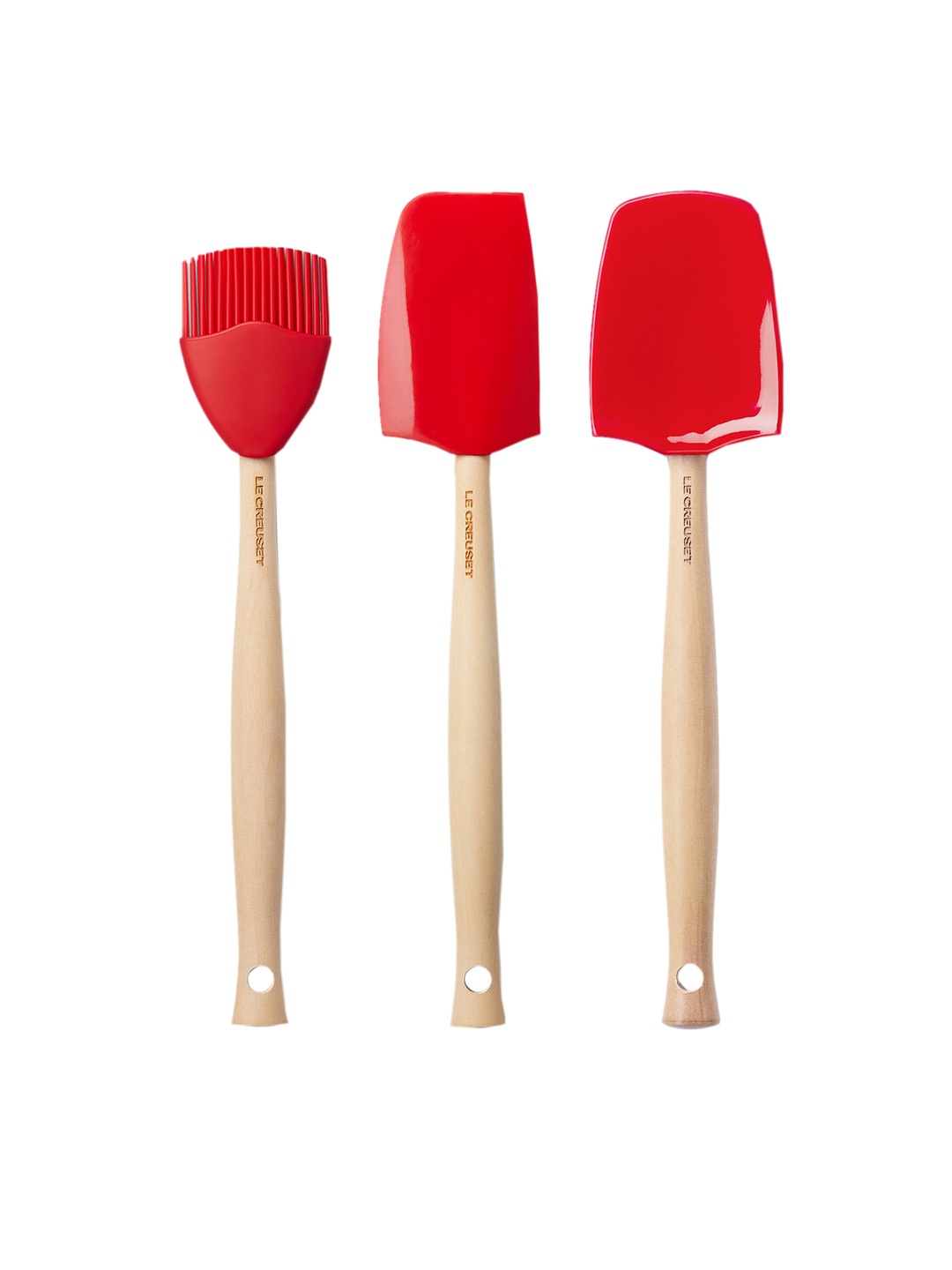 

LE CREUSET Set Of 3 Solid Silicone Spatula, Red