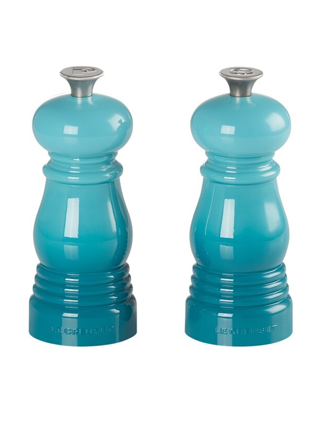 

LE CREUSET Set Of 2 Solid Ceramic Salt & Pepper Mills, Blue