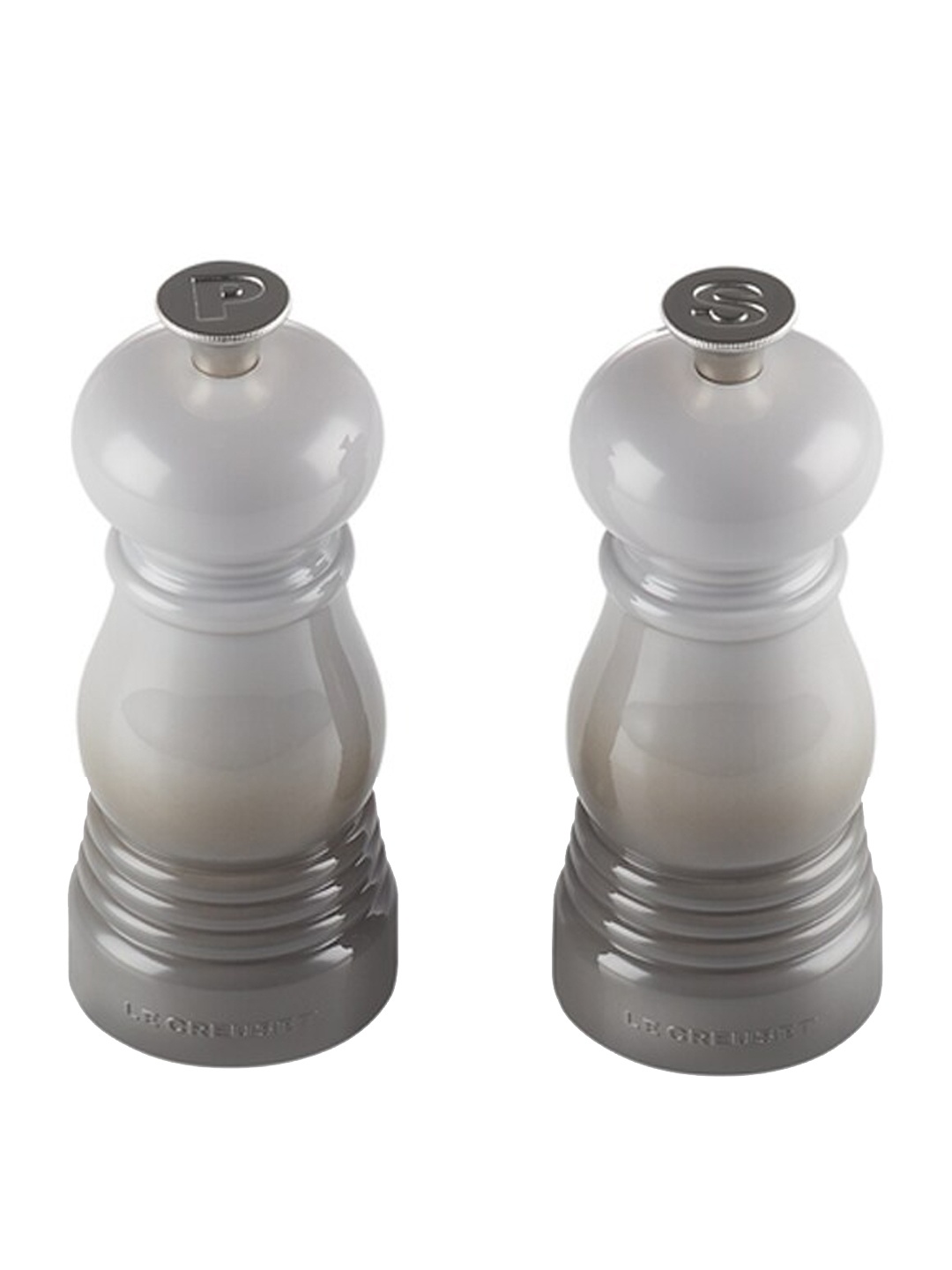 

LE CREUSET Set Of 2 Ceramic Salt & Pepper Shakers, Grey