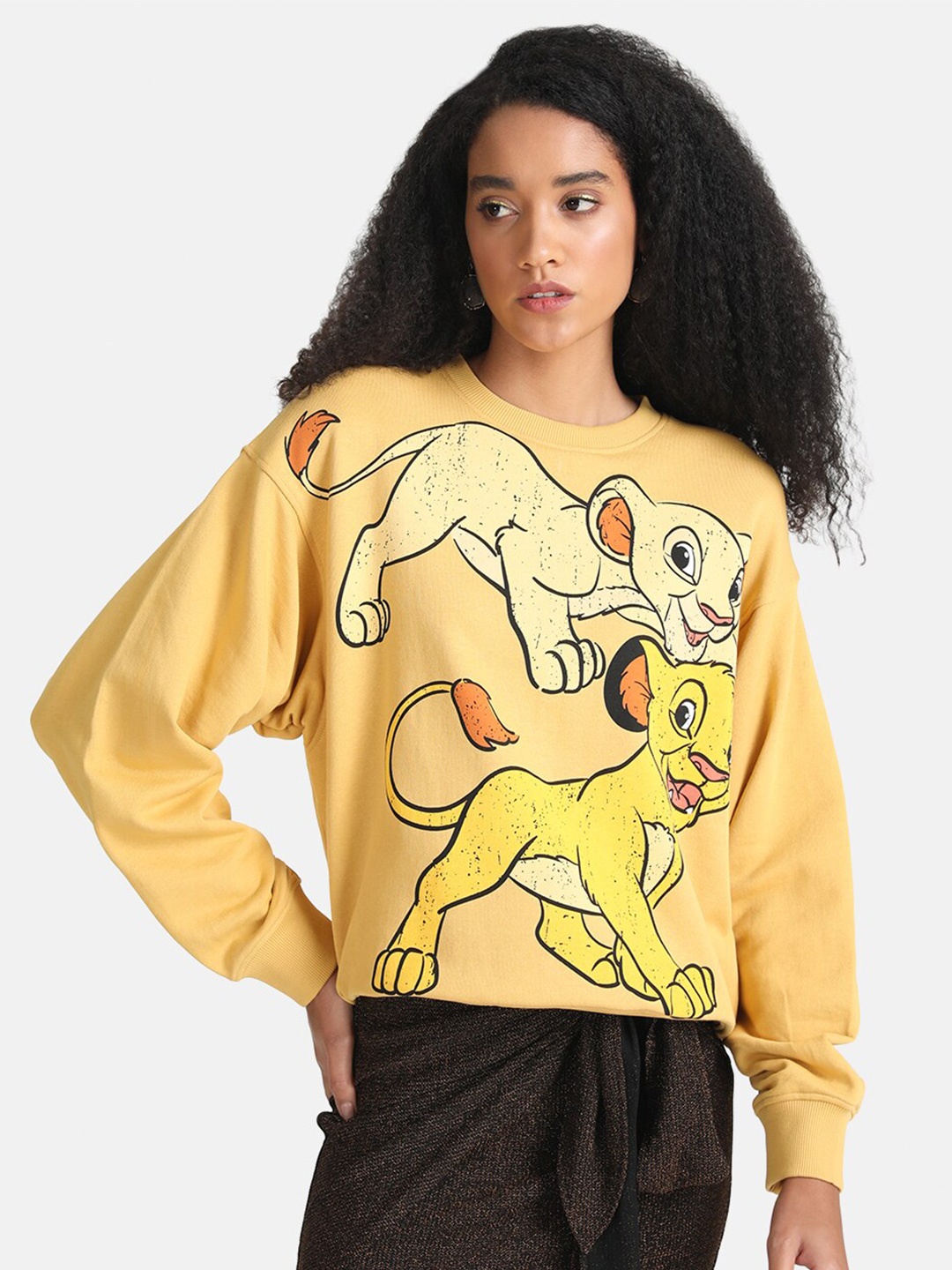 

Kazo Women Graphic Printed Long Sleeves Sweatshirt, Beige