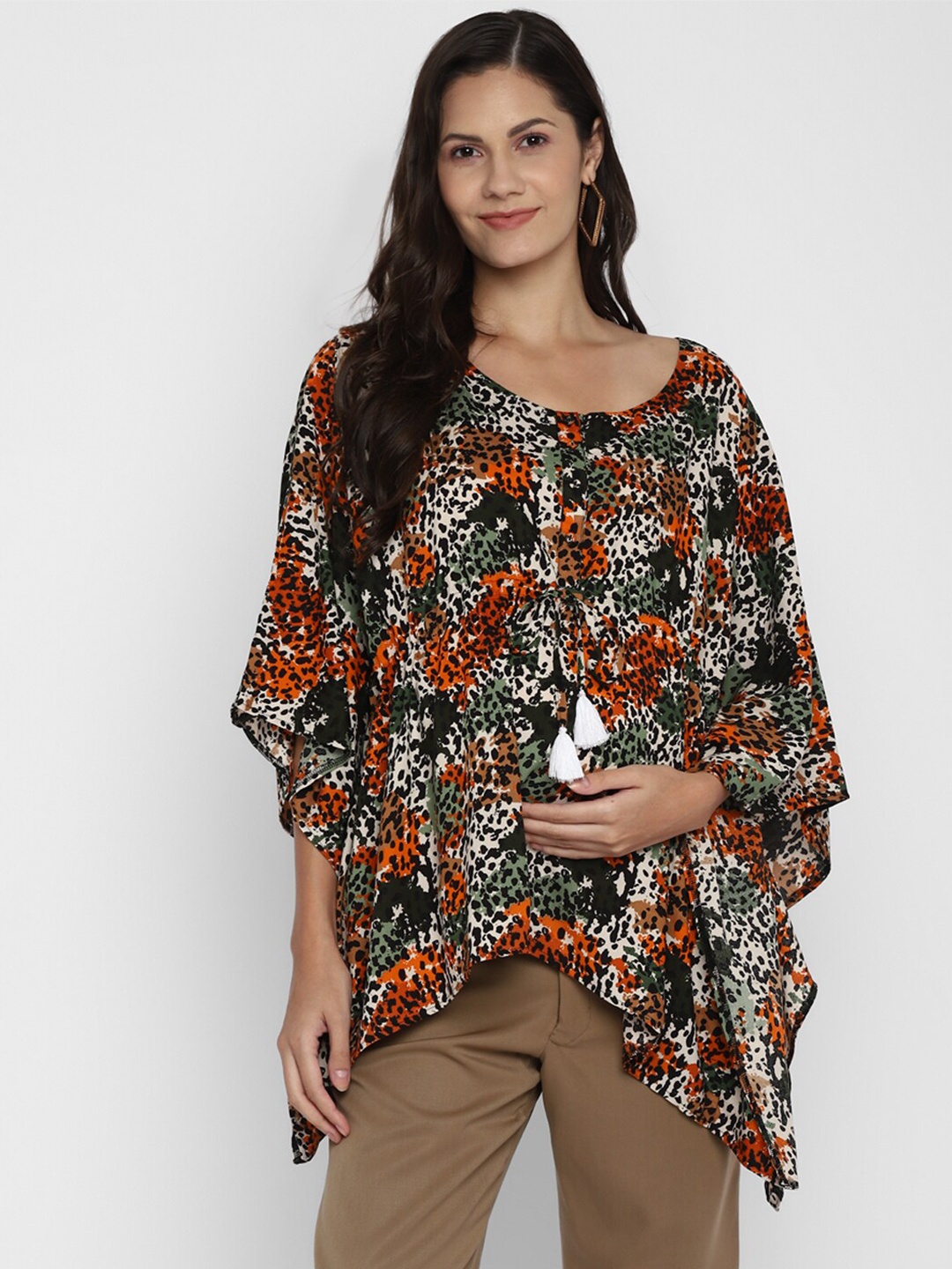 

Momsoon Maternity Women Floral Print Extended Sleeves Maternity Kaftan Top, Multi