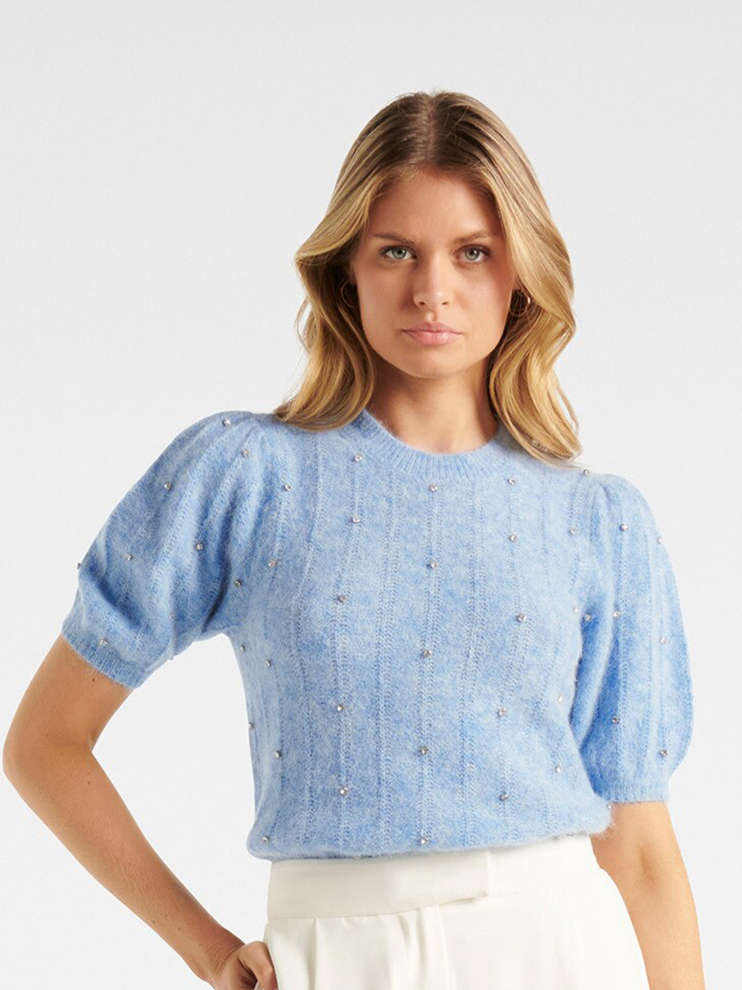 

Forever New Blue Embellished Top