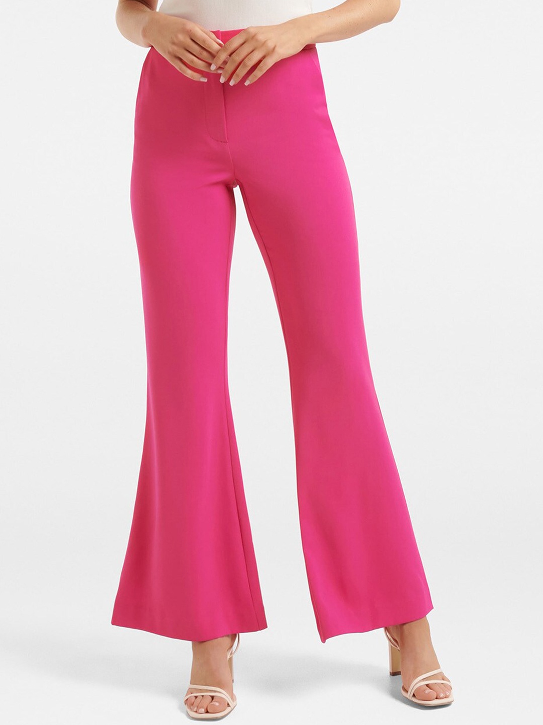 

Forever New Women Slim Fit High Rise Trouser, Pink