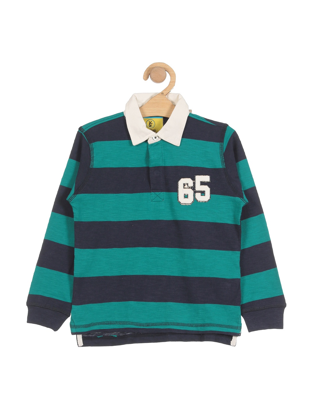 

Lil Lollipop Boys Striped Polo Collar T-shirt, Green