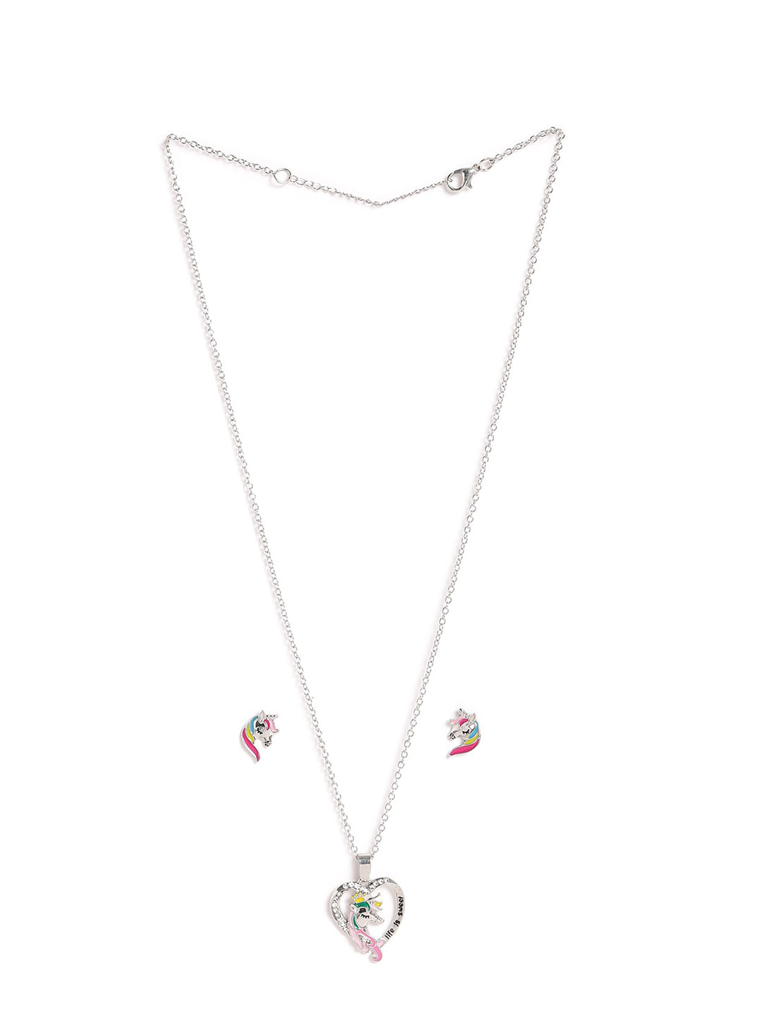 

EL REGALO Girls Silver-Plated Unicorn Jewellery Set
