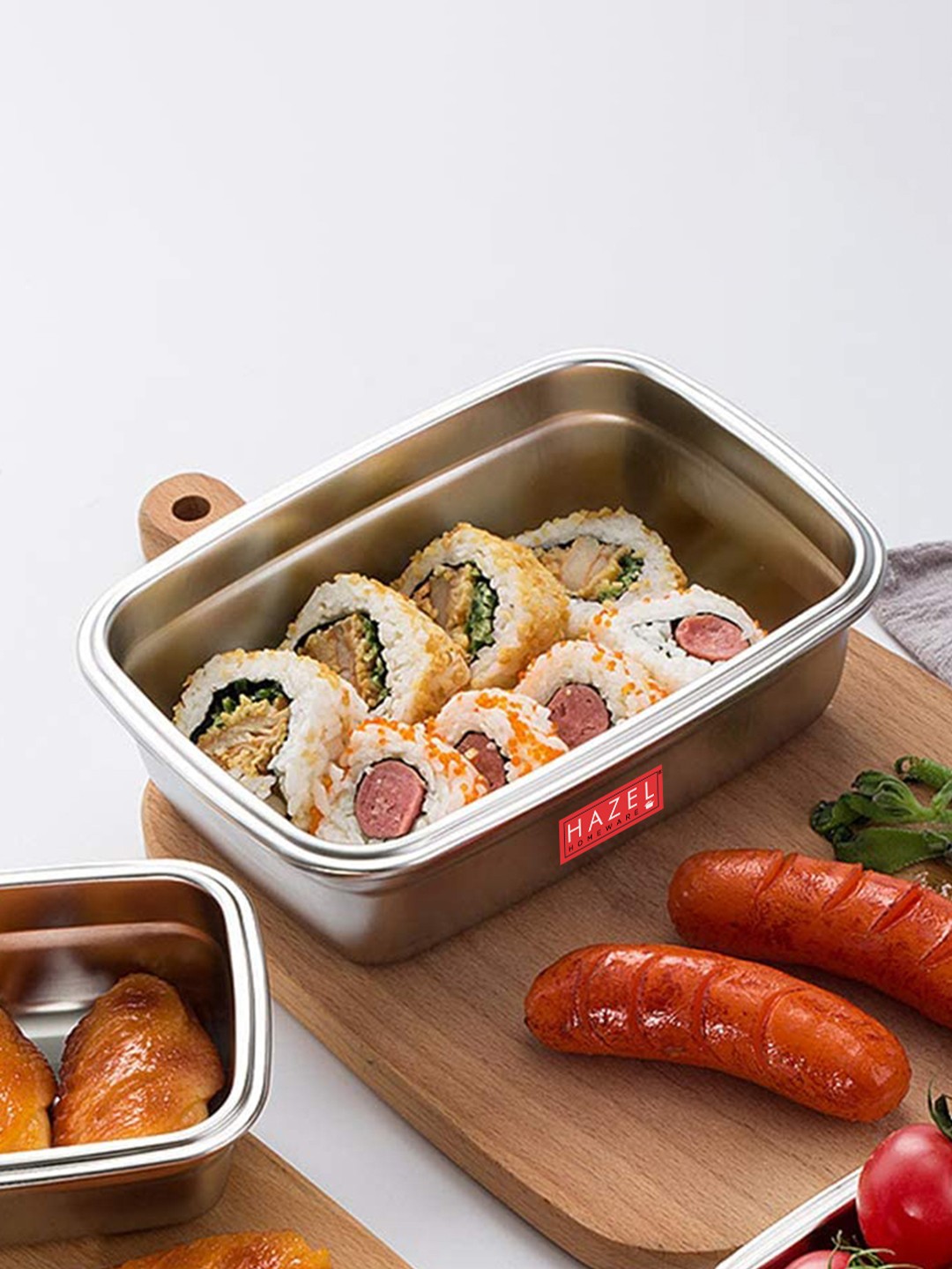 

HAZEL Dishwasher Safe Solid Air-Tight Lunch Box 850 ML, Silver