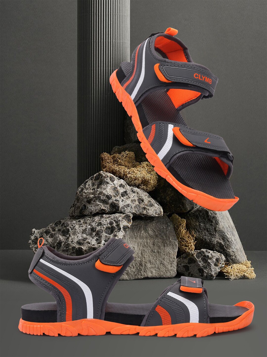 CLYMB Men Comfort Sports Sandals, Orange